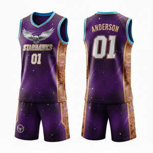 Ensembles d'uniformes de basket-ball personnalisés unisexes avec nom d'équipe, 100% polyester, imprimés par sublimation, respirants et à séchage rapide, options de tailles plus grandes - Product Image 3