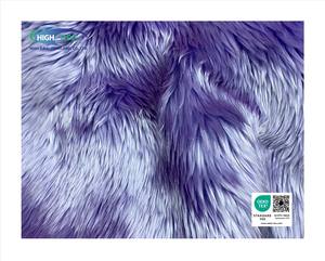 Nouvelle fourrure synthétique à poils longs 100 % acrylique, poids moyen, couleur violet pastel, style uni, effet boa - Product Image 3