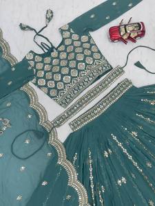 Lehenga Choli de Diseño Moderno de Primera Calidad, Nueva Serie, en Tela Georgette Sintética, para Fiestas y Eventos - Product Image 4