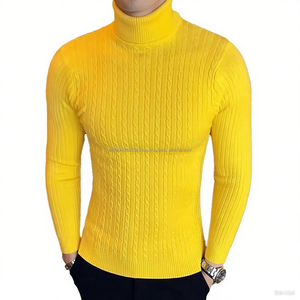 Pull à capuche à col montant pour homme, à manches longues, en maille respirante, à motif uni, avec fermeture éclair, pour l'hiver - Product Image 5