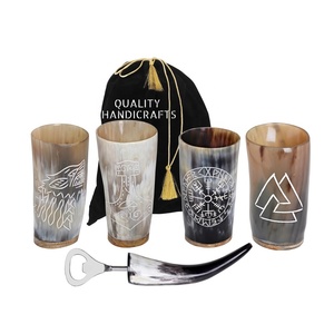 Cuerno Vikingo Artesanal de Cuerno Natural de Alta Calidad, 200-250ml, 6 Pulgadas, Estilo Vintage, Regalo Empresarial, Apto para Lavavajillas, para Bebidas Frías - Product Image 1