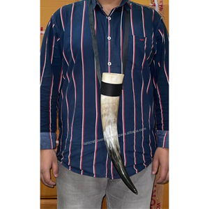 Cuerno vikingo para beber con cuero 500ML - Product Image 1