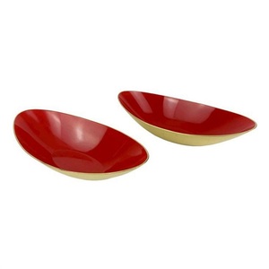 Juego de dos mesas de mesa, frutero decorativo, nuevo y elegante cuenco de metal pintado a mano para servir comida - Product Image 1