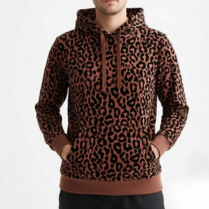 Lightweight Cotton Material Made Men <b>Leopard</b>-<b>print</b> <b>Hoodies</b> With All Size Available Bulk Quantity Men <b>Hoodies</b> For Street Wear - Product Image 1
