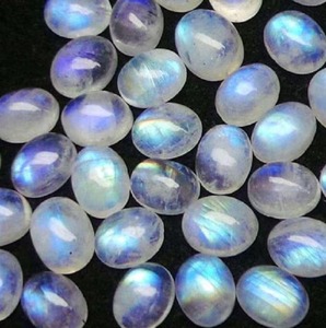 Mehrajudin Gems, Piedra Lunar Arcoíris Natural de Calidad AA, Cabujón Ovalado Blanco Calibrado de 12x16mm, 3-7 Quilates, Gema Suelta con Fuego Azul - Product Image 2