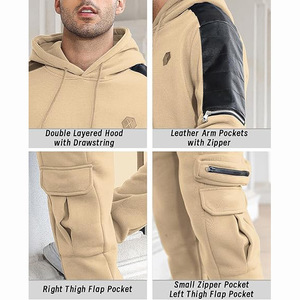 Ensembles de survêtements d'hiver pour hommes, vêtements de jogging, 100% coton, légers, respirants, écologiques, survêtements de haute qualité - Product Image 4