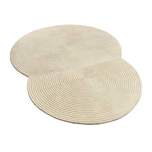 Alfombra de lana Beige moderna hecha a mano minimalista estilo Zen alfombra escultórica tallada círculos concéntricos personalizable piso arte Picnic - Product Image 3