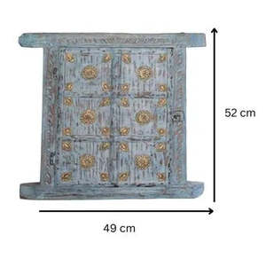 Arte Mural para Ventana Estilo Cultural Indio con Persianas y Contraventanas Metálicas Hechas a Mano en India para Ventanas de Jardín - Product Image 3
