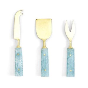 Ensemble de quatre fromages à poignée ronde en bois faits à la main pour la vaisselle de table Ustensiles de cuisine Couverts aspect exclusif - Product Image 5