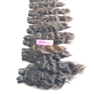 Extensiones de cabello humano al por mayor, máquina de doble trama ondulada negra de color natural virgen 100% del fabricante indio - Product Image 5