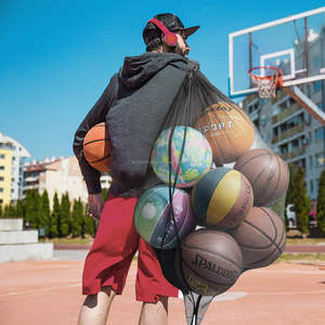 Sac de football à bandoulière antidérapant personnalisable Sac d'équipement de sport en maille pour le stockage et le transport du ballon - Product Image 5