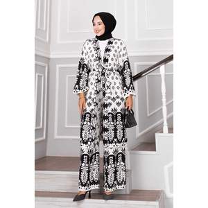 Hijab Kimono Viscose 2 Pièces Ensemble Blanc - Product Image 4