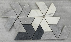 Mosaico de Piedra en Forma de Abanico/Viento, Pulido, Resistente al Agua, para Pared Interior de Baño, Diseño Contemporáneo - Product Image 2