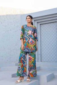 Conjunto Palazzo de algodón 100% hecho a mano indio, pijama con estampado Floral, conjunto de ropa de salón, traje de noche cómodo para damas de honor, tallas - Product Image 4