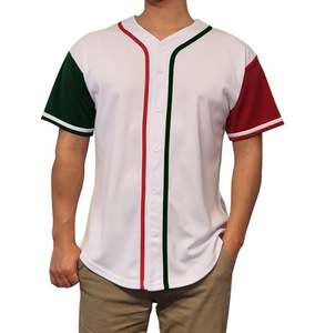 Ensembles de maillots de baseball personnalisés pour hommes Mexique Respirant 100% polyester Design personnalisé Uniformes d'équipe avec logo de couleurs personnalisées Taille 3XL - Product Image 4