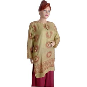 Tela de algodón 100% Om Kurta de alta calidad, precios al por mayor, ropa Lisa personalizada, estilo de artículo antitécnico - Product Image 4