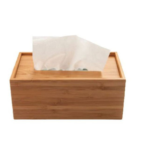 Porte-serviettes en tissu moderne et écologique en bois de bambou Boîte à mouchoirs en bois de qualité exclusive Support de rangement décoratif pour table - Product Image 1