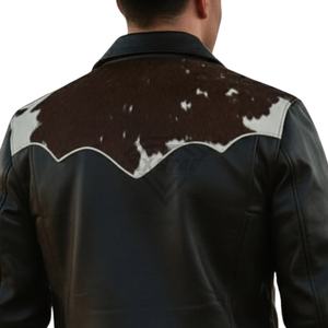 2025 meilleure vente hommes vache cheveux cuir veste poids lourd hiver vêtements d'extérieur respirant élégant haute rue peau de vache cheveux veste - Product Image 6