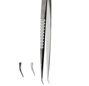 Micro fórceps de acero inoxidable de alta calidad 13,5 cm/0,3mm Punta en ángulo-Micro fórceps de cirugía - Product Image 6