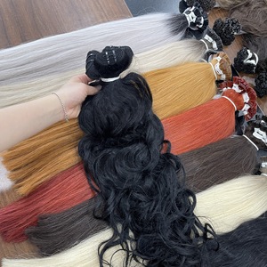 Top Luxury Vietnamese Remy Double Drawn Human <b>Extensions</b> Soft Silky Machine Weft Color Natural Style 100g - Product Image 4