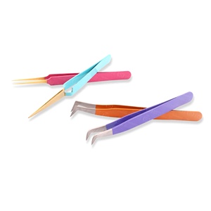 Pince à épiler allemande en acier inoxydable pour extensions de cils, facile à utiliser pour les cils fins, faite à la main, antistatique, non corrosive - Product Image 1