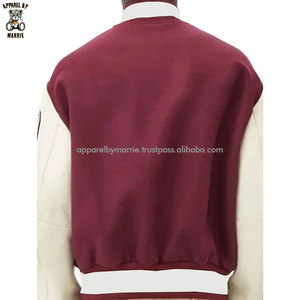 Vestes de sport brodées pour hommes en tissu de laine de haute qualité, design à manches contrastées, pour tenues décontractées au quotidien - Product Image 2