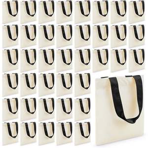 กระเป๋าผ้าคอตตอนขนาดกลางสำหรับ100% กระเป๋าสะพายไหล่ด้ามจับยาวนำกลับมาใช้ใหม่ได้ - Product Image 5