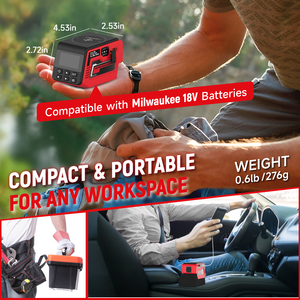 Regolatore di tensione da 300 W compatibile con batteria Milwaukee da 18 V (batteria non inclusa) Uscita CC regolabile da 2-30 V - Product Image 6