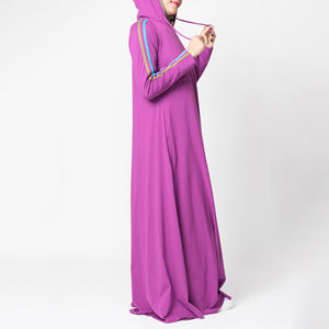 Abayas pour femmes de style papillon simple et modeste de couleur unie vêtements islamiques Maxi personnalisés caftan Robe en mousseline de soie Abaya musulmane unie - Product Image 2