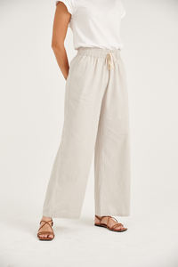 Pantalon de printemps unisexe en coton, lin, élastique, mi-plat, respirant, couleur unie, confortable, nouveau - Product Image 4