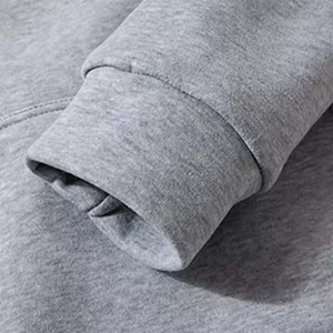 Unisex Casual Light <b>Grey</b> Hoodie Zip-Up Winter <b>Sweatshirt</b> with Breathable Knitted Weave Solid Pattern hoodies - Product Image 2