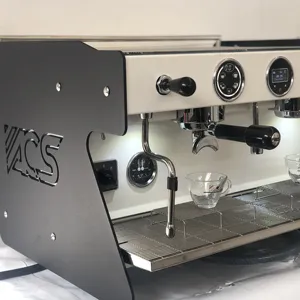 Lisyum-cafetera automática comercial, máquina de café de 9 bares para restaurante, dos grupos PID color profesional