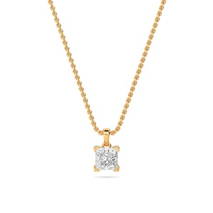 Pendentif solitaire en diamant taille princesse 0,30 ct, diamant cultivé en laboratoire, en platine, pour cadeau de mariage ou d'anniversaire - Product Image 2
