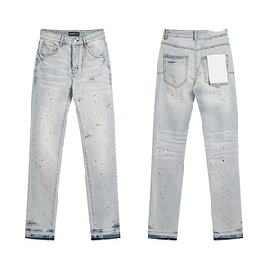 กางเกงยีนส์ทรงหลวมฟอกสีสไตล์วินเทจ แต่งแพทช์สีสันสดใสและประดับคริสตัล - Product Image 2