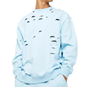 Offre Spéciale hommes sweat à manches longues en détresse nouveauté votre propre conception vêtements de rue hommes en détresse sweat - Product Image 1