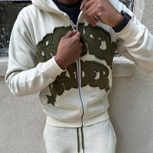 Wholesale Custom 100% Cotton Lightweight French Terry <b>Embroidery</b> <b>Set</b> Breathable Anti-Bacterial Quick Dry Plus Size Hoodie - Product Image 5