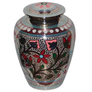 High Quality Modern Brass Cremation Urns With Lining Design Red Color Finished For Human Ashes Metal <b>Funeral</b> <b>Supplies</b> - Product Image 5
