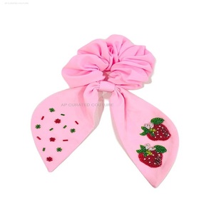 Estilo personalizado con cuentas Scrunchie con cuentas accesorios para el cabello con cuentas a mano lazos para el cabello Trending Kids Beaded scrunchies - Product Image 6