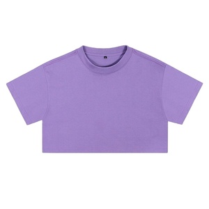 2026 New Style Custom Logo Women's Mock Neck T-Shirts Crop-<b>Top</b> 100% Cotton T Shirt Crop <b>Top</b> Women - Product Image 1