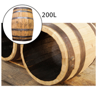 Meilleur baril à vin en bois brun fait main de 200 litres avec finition laquée noire en provenance du Mexique La Casa Del Barril pour le vin et la bière