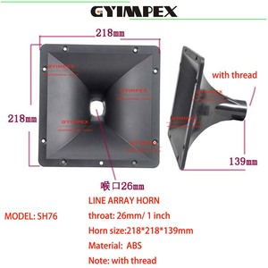 218*218*139mm Meilleure vente Guide d'onde en ABS avec gorge de 1 pouce pour tweeter de type cornet de haut-parleur Line Array, avec filetage - Product Image 2