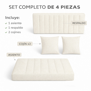 Ensemble de 4 coussins de palettes d'extérieur en tissu durable 120x80 + 120x50 cm pour canapé de jardin, 12 cm d'épaisseur, housse amovible, mobilier de patio - Product Image 5