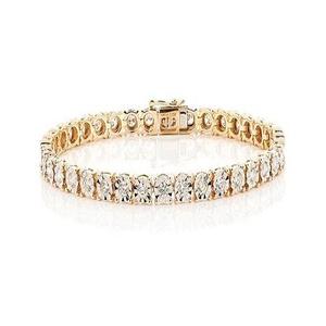 Ice Out Round Cut 10 Carat Moissanite VS1 Oro amarillo Trendy Wedding Tennis Bracelet Unisex 925 Sterling Silver - Product Image 6