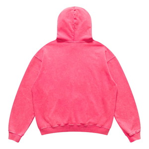 Streetwear personnalisé délavé à l'acide rose 100% coton respirant poids lourd français éponge à capuche soleil délavé surdimensionné pull blanc hommes - Product Image 2