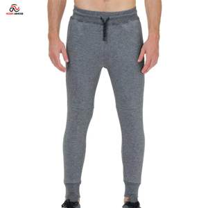 Streetwear élastique uni en coton vierge personnalisé de jogging pantalons de survêtement pour hommes pour hommes prix de gros - Product Image 1