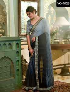 Tendance Vichitra Soie Broderie Travail Saree Indien Femmes Vêtements De Mariage En Gros De Surat - Product Image 6