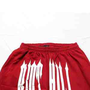 High Street Custom Puff Print Logo Sweat <b>Shorts</b> Breathable Cotton <b>Fleece</b> Raw Hem Pockets Plus Size Waist Elastic Waist Knitted - Product Image 3