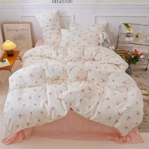Đôi Duvet cover thiết lập hoa trắng màu hồng hoa Tulip hoa <span class=keywords><strong>bedding</strong></span> hiện đại Comforter Bìa 200x200 cm - Product Image 3