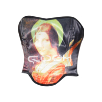 Corsés al por mayor con estampado sublimado de la Mona Lisa y conjunto de leggings sublimados