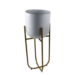 Decoración para el hogar, maceta blanca, maceta de flores, diseño de suelo, Metal, Mejor Diseño, acabado de alta calidad - Product Image 1